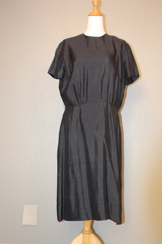 Mancini Blue Short Sleeve Silk Dress