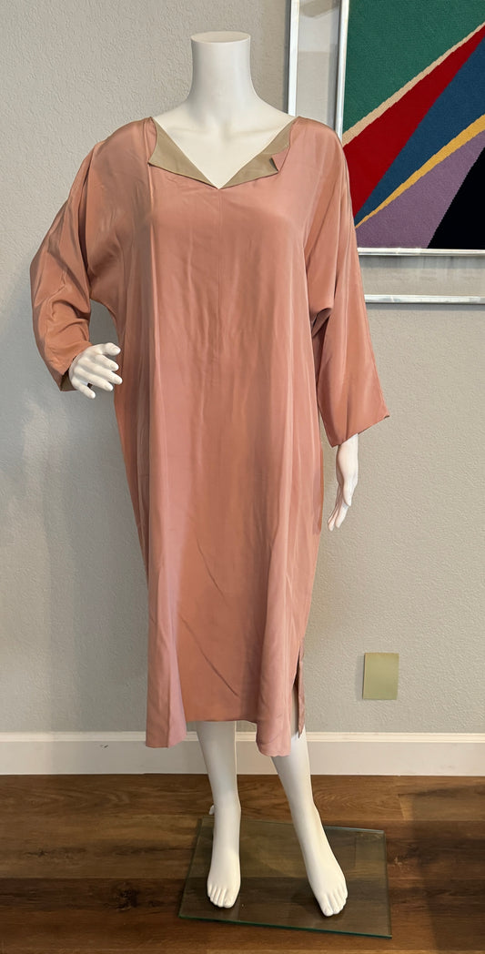 May of San Antonio Long Sleeve Silk Dress