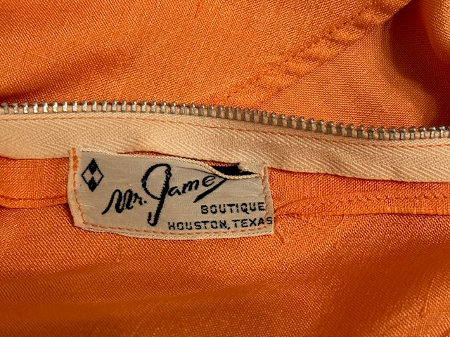 Mr. James Boutique Orange 100% Silk Shirt with Front Zipper