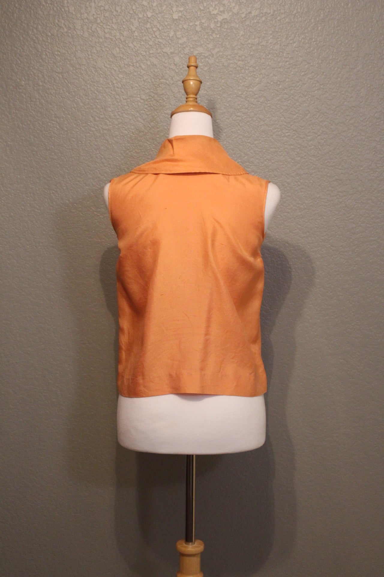 Mr. James Boutique Orange 100% Silk Shirt with Front Zipper