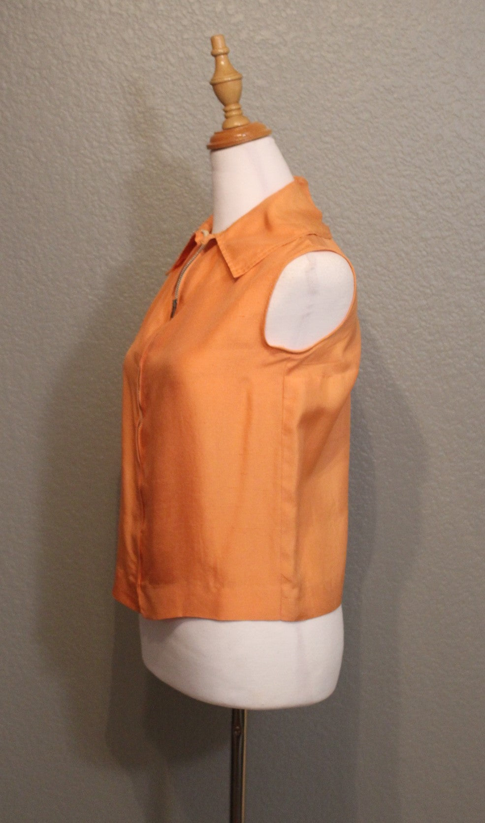 Mr. James Boutique Orange 100% Silk Shirt with Front Zipper