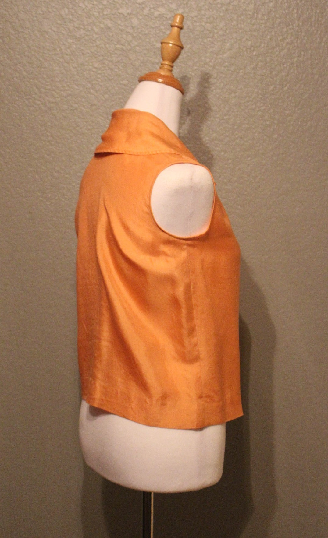 Mr. James Boutique Orange 100% Silk Shirt with Front Zipper