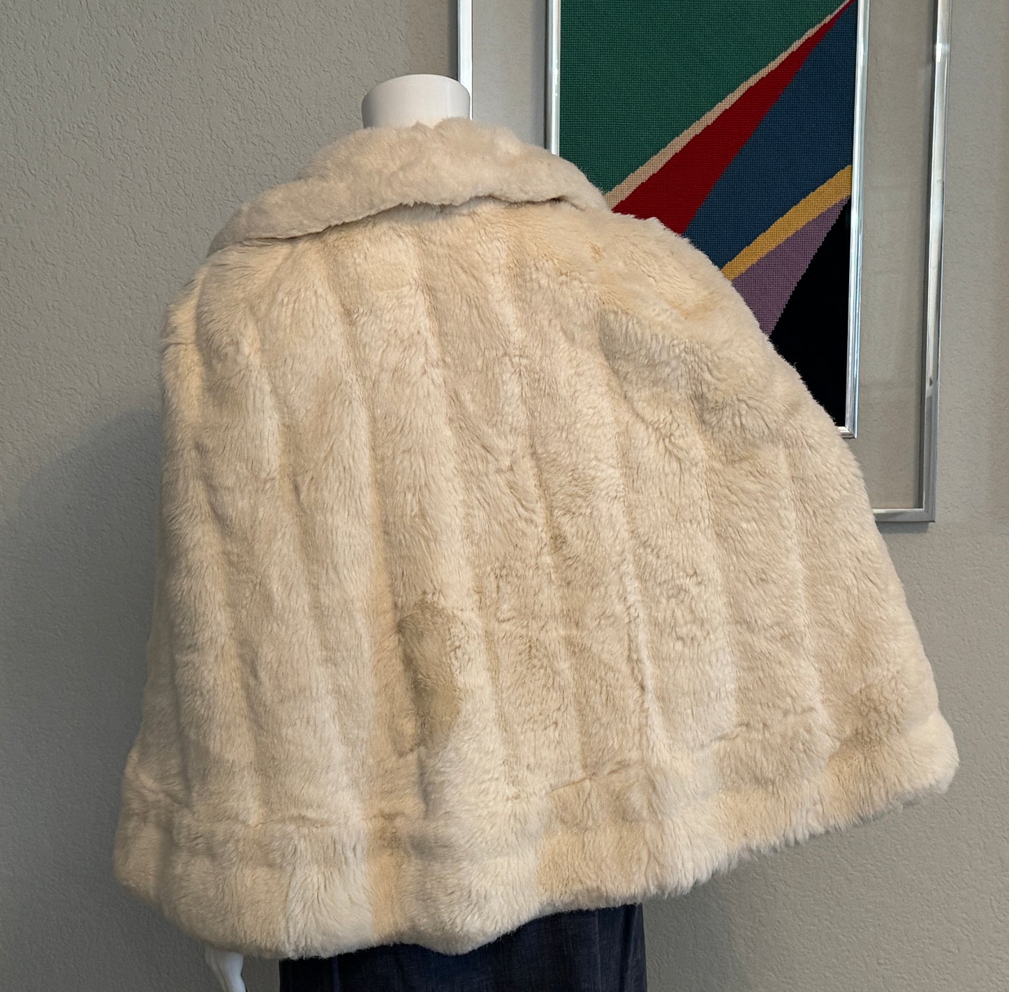 Off-White Faux Fur Vintage Swing Jacket