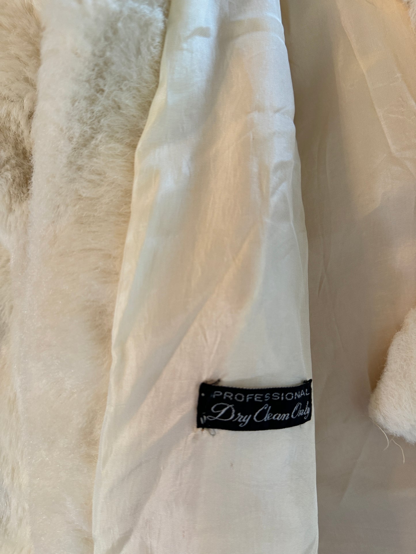 Off-White Faux Fur Vintage Swing Jacket