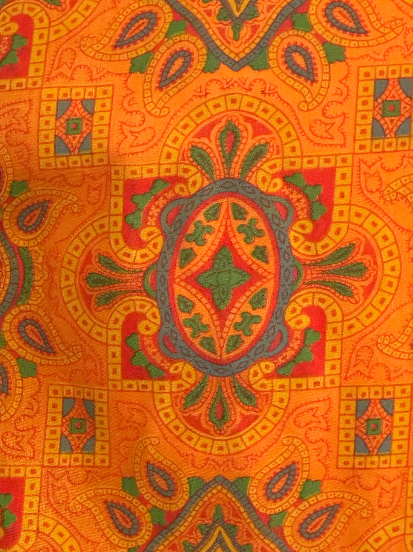 Sleeveless Orange Shirt with Paisley & Other Patterned Shirt (Small)