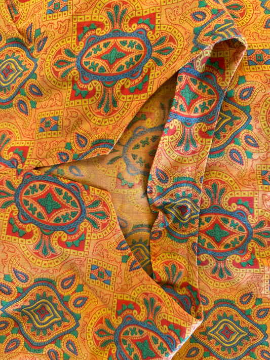 Sleeveless Orange Shirt with Paisley & Other Patterned Shirt (Small)