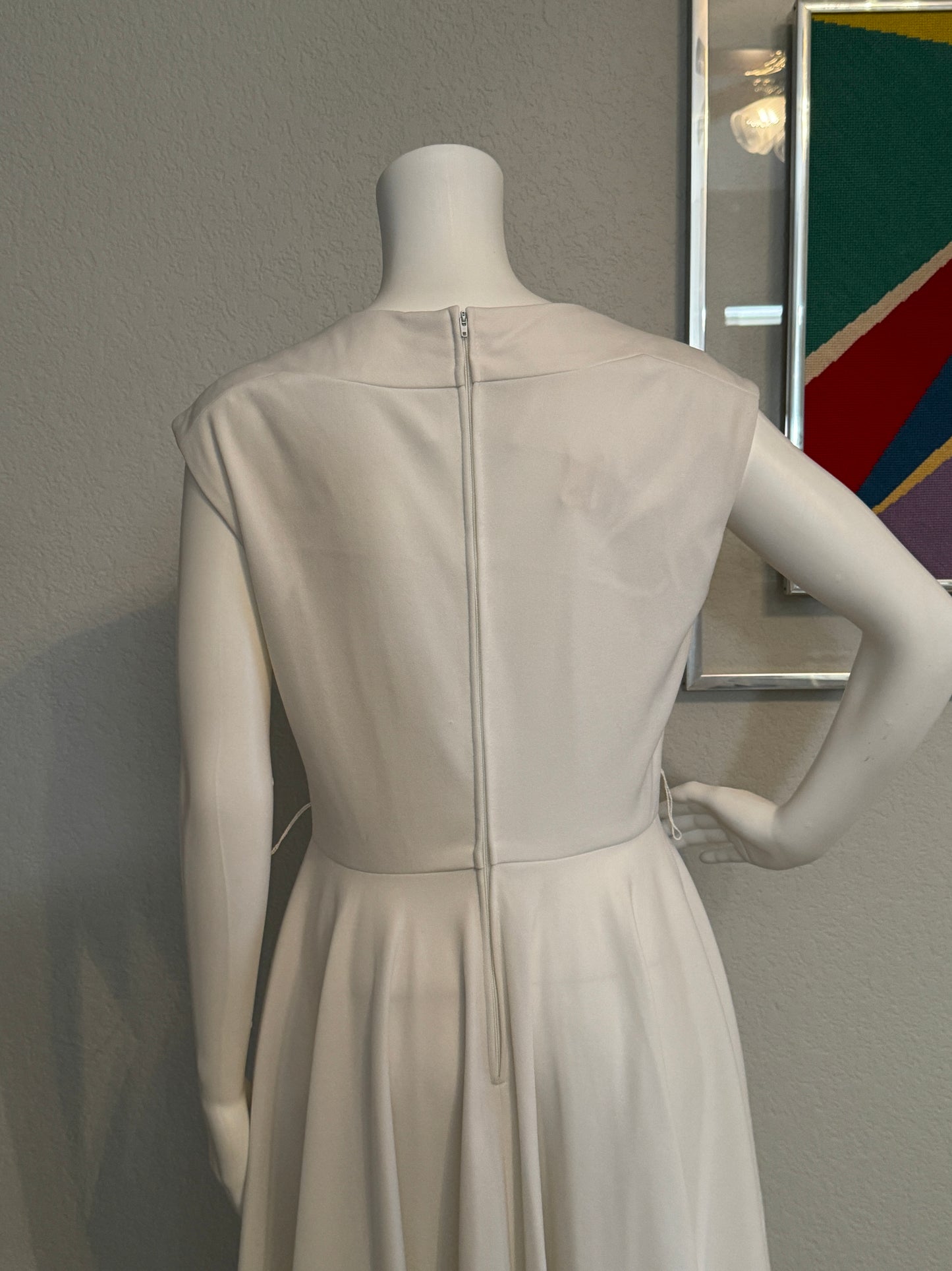 White Sleevess Dress, Size 12, Union Made