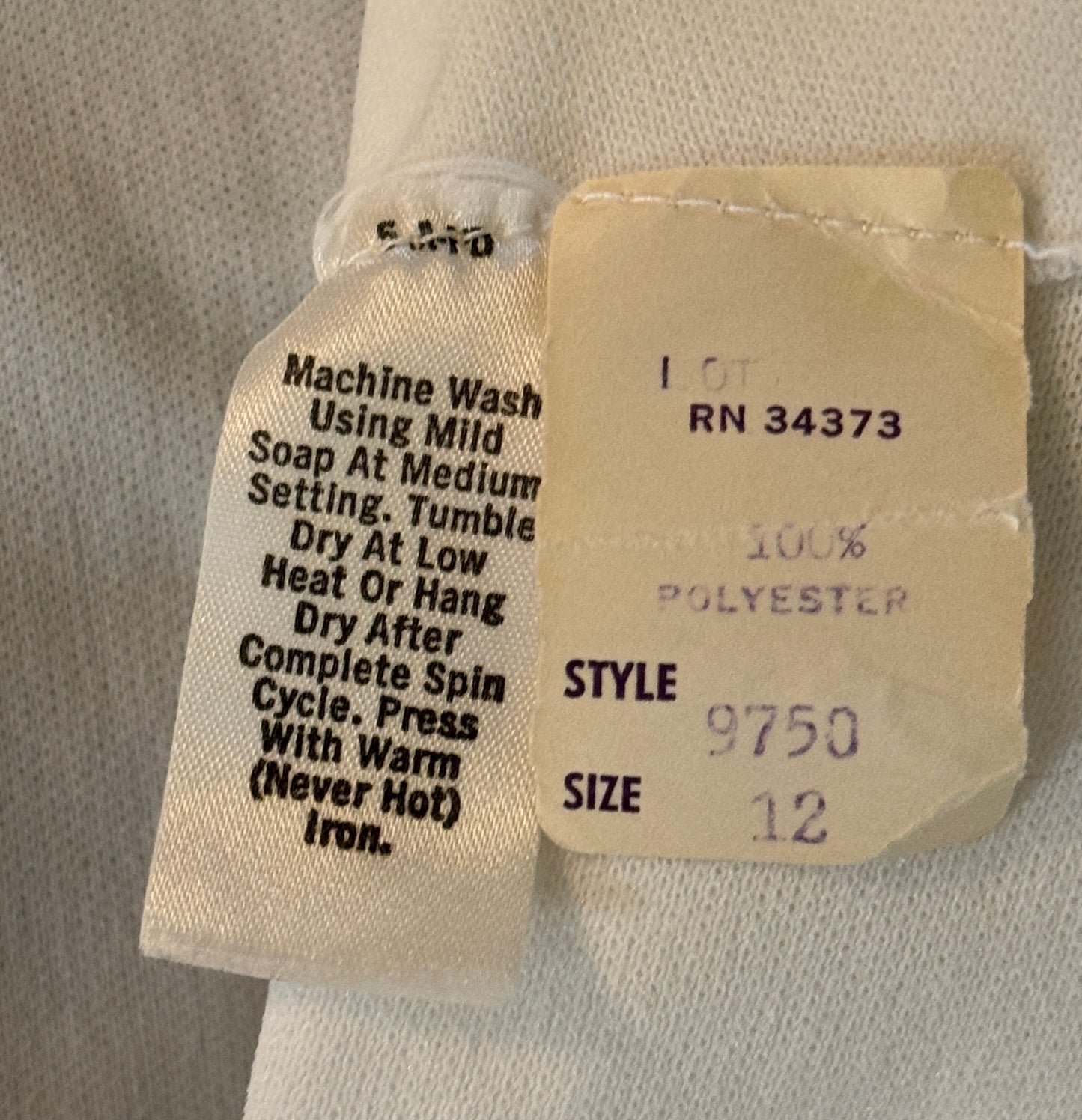 White Sleevess Dress, Size 12, Union Made