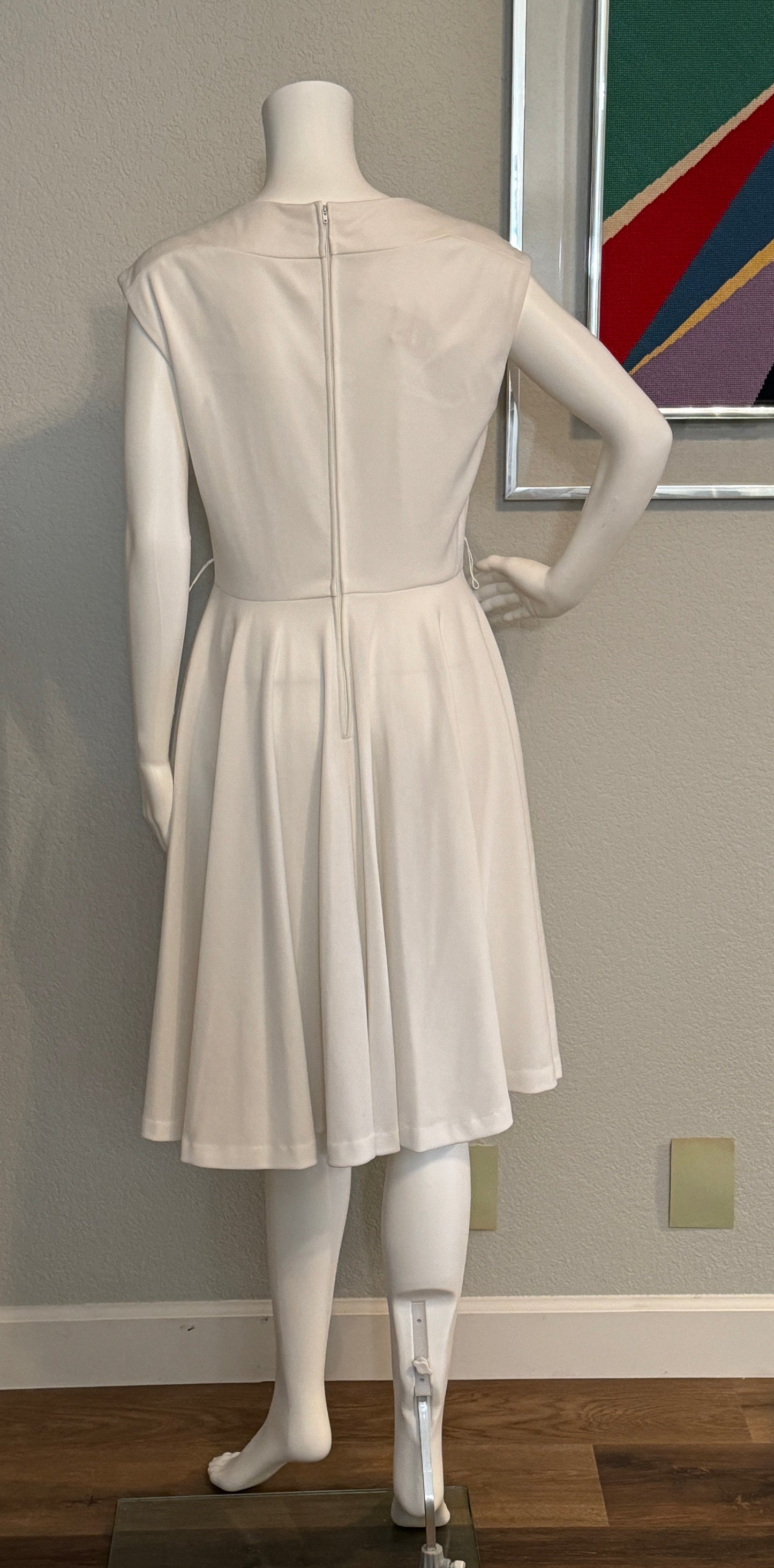 White Sleevess Dress, Size 12, Union Made