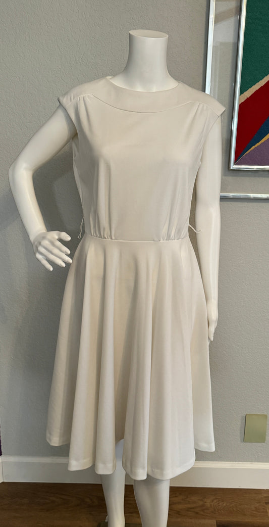 White Sleevess Dress, Size 12, Union Made