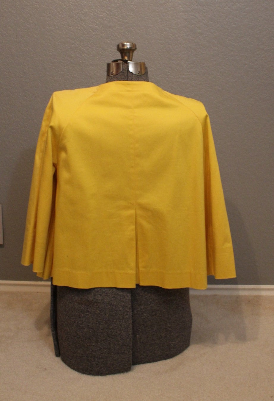 Bright Yellow Cropped Swing Coat - WDNY Jacket Size 12