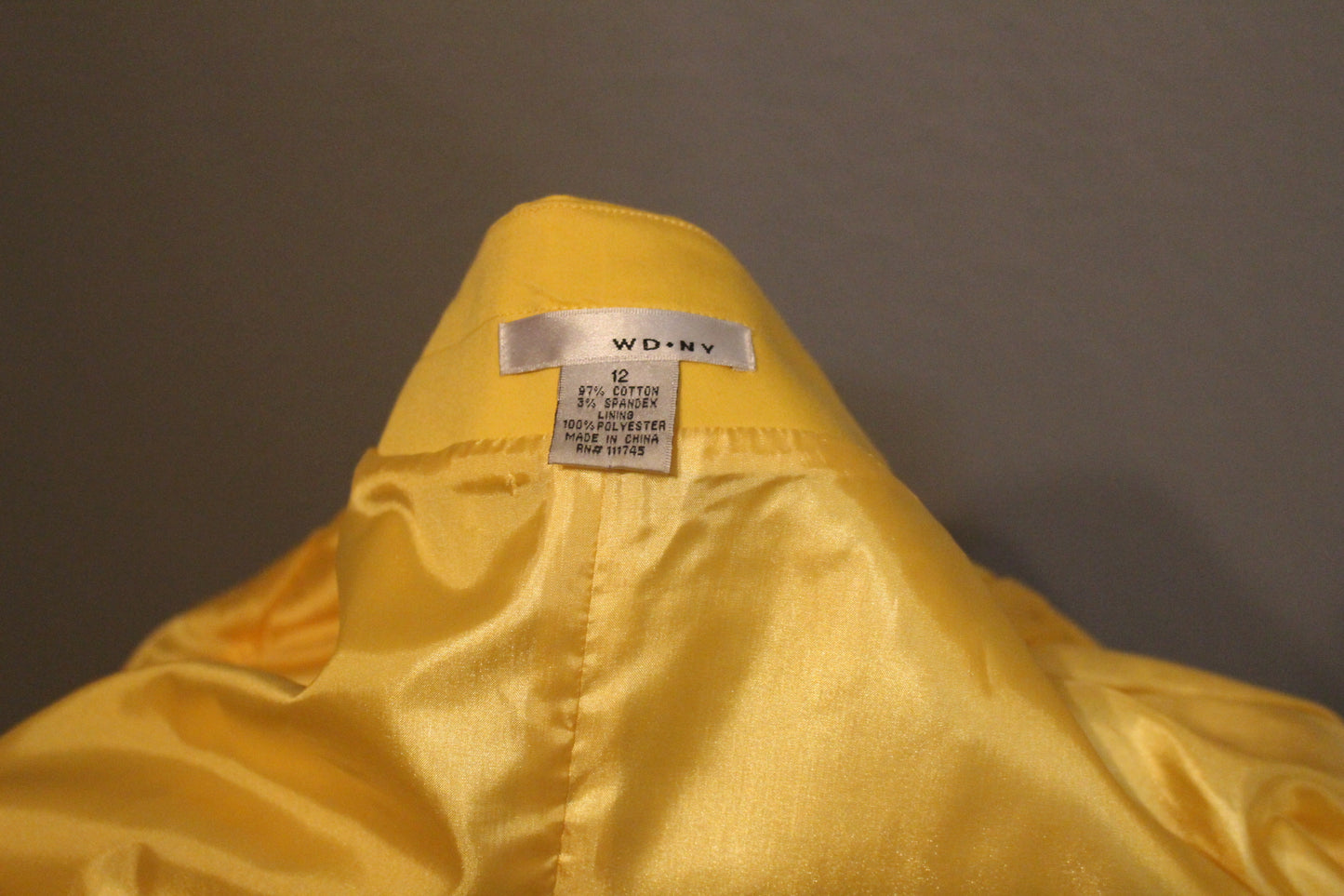 Bright Yellow Cropped Swing Coat - WDNY Jacket Size 12