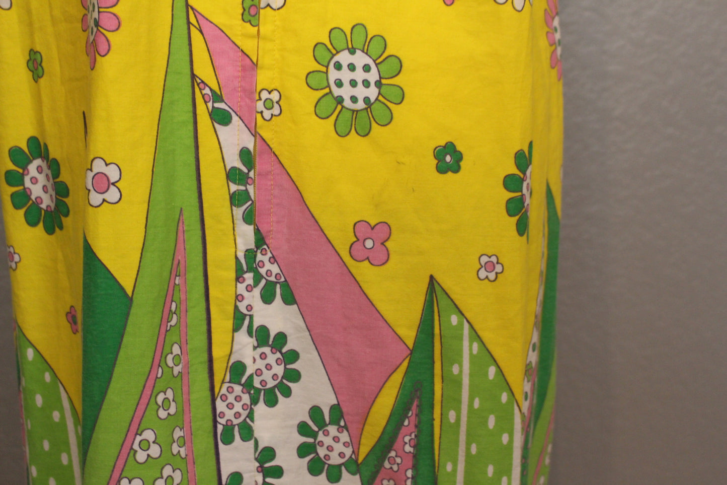 Sears Sleeves Colored Flower Dress with Yellow, Pink, Green