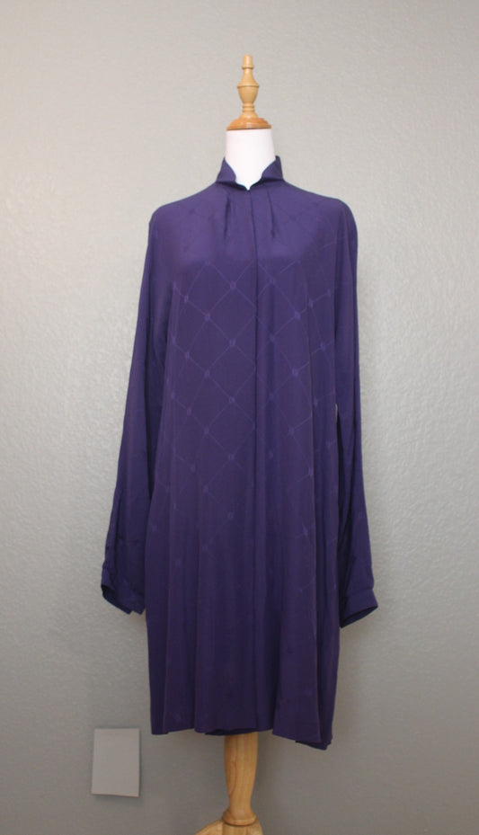 Vintage Oscar de la Renta Silk Long Sleeve Dress (Medium)