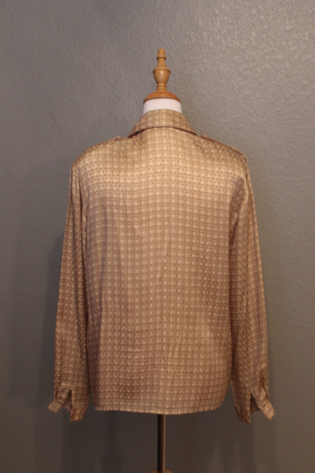 Spitalnick Designer Light Brown Linen Suit with Skirt and patterned Silk Shirt