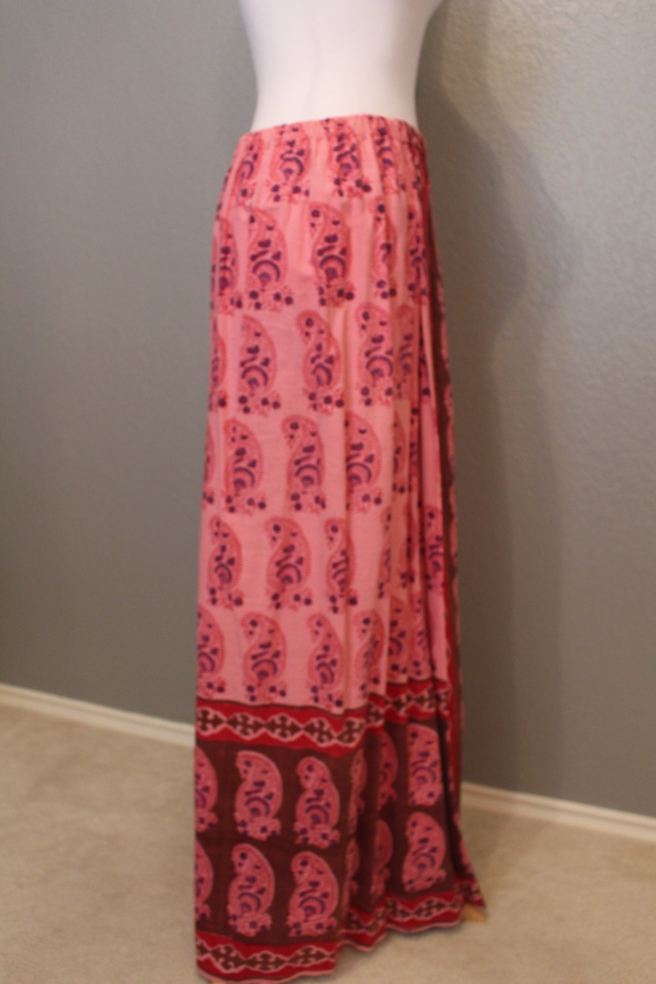 Hand Fabs Indian Shirt and Skirt -  Paisley, Pink, & Green