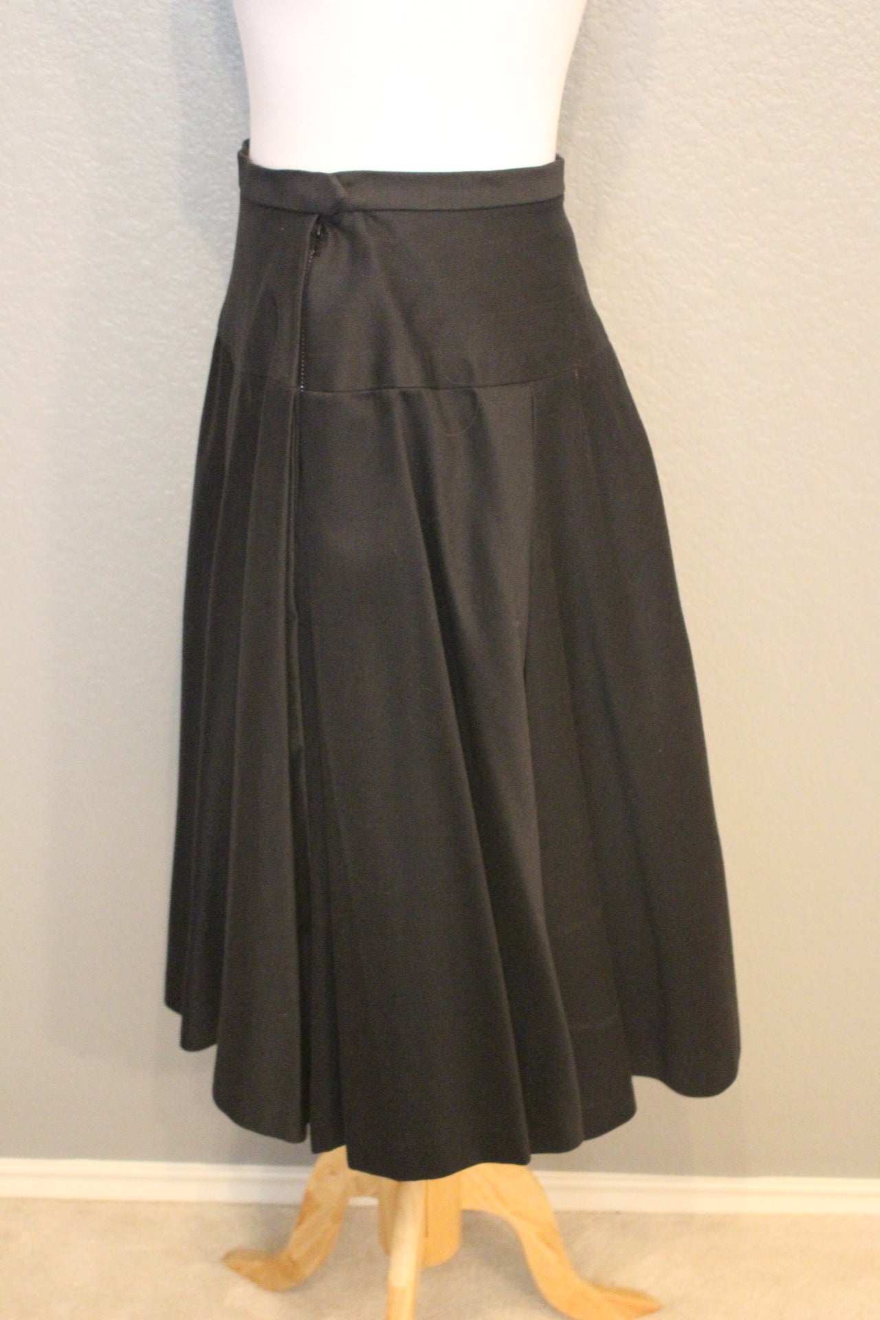 Yves Saint Laurent Rive Gauche Navy Skirt Made in Paris, France.