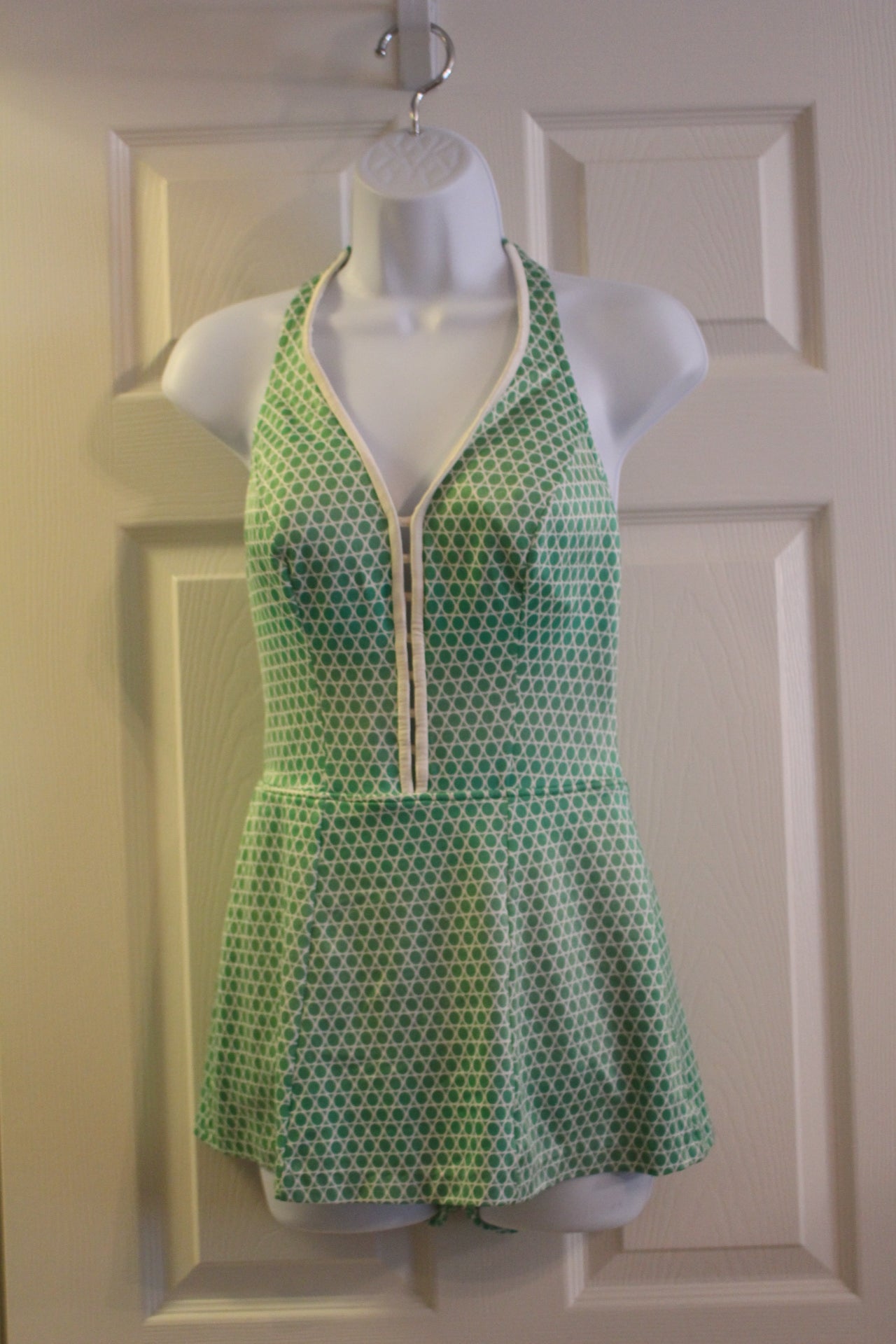 Estuart Designer Polka Dot Green and White Bathing Suit