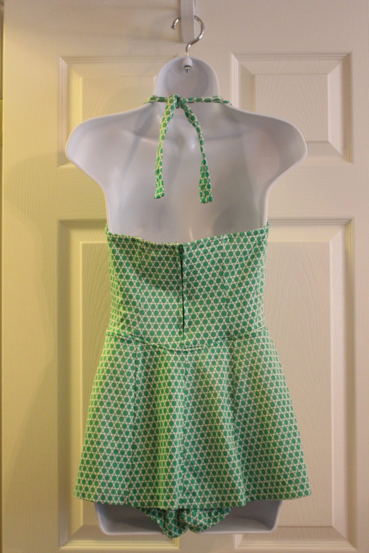 Estuart Designer Polka Dot Green and White Bathing Suit