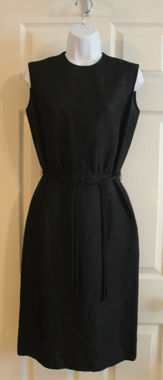 Mancini of California Black Silk Sleeveless Dress - Small