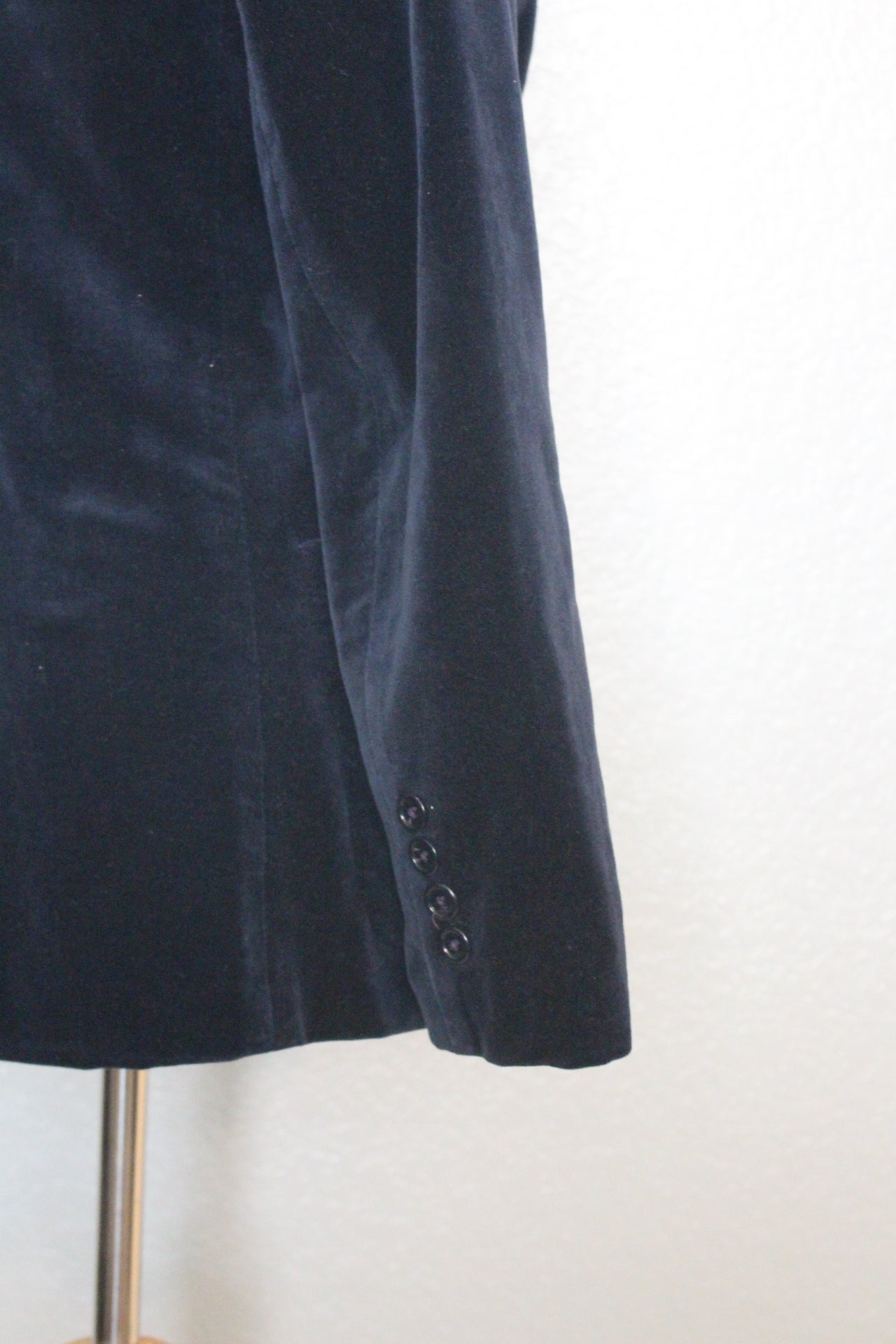 Navy Blue Velvet Jacket with Broach - SM