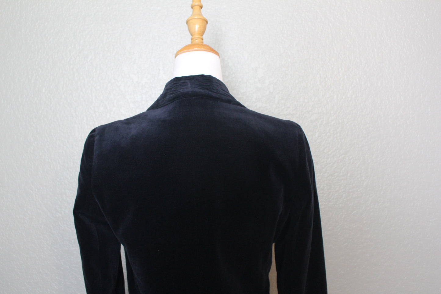 Navy Blue Velvet Jacket with Broach - SM