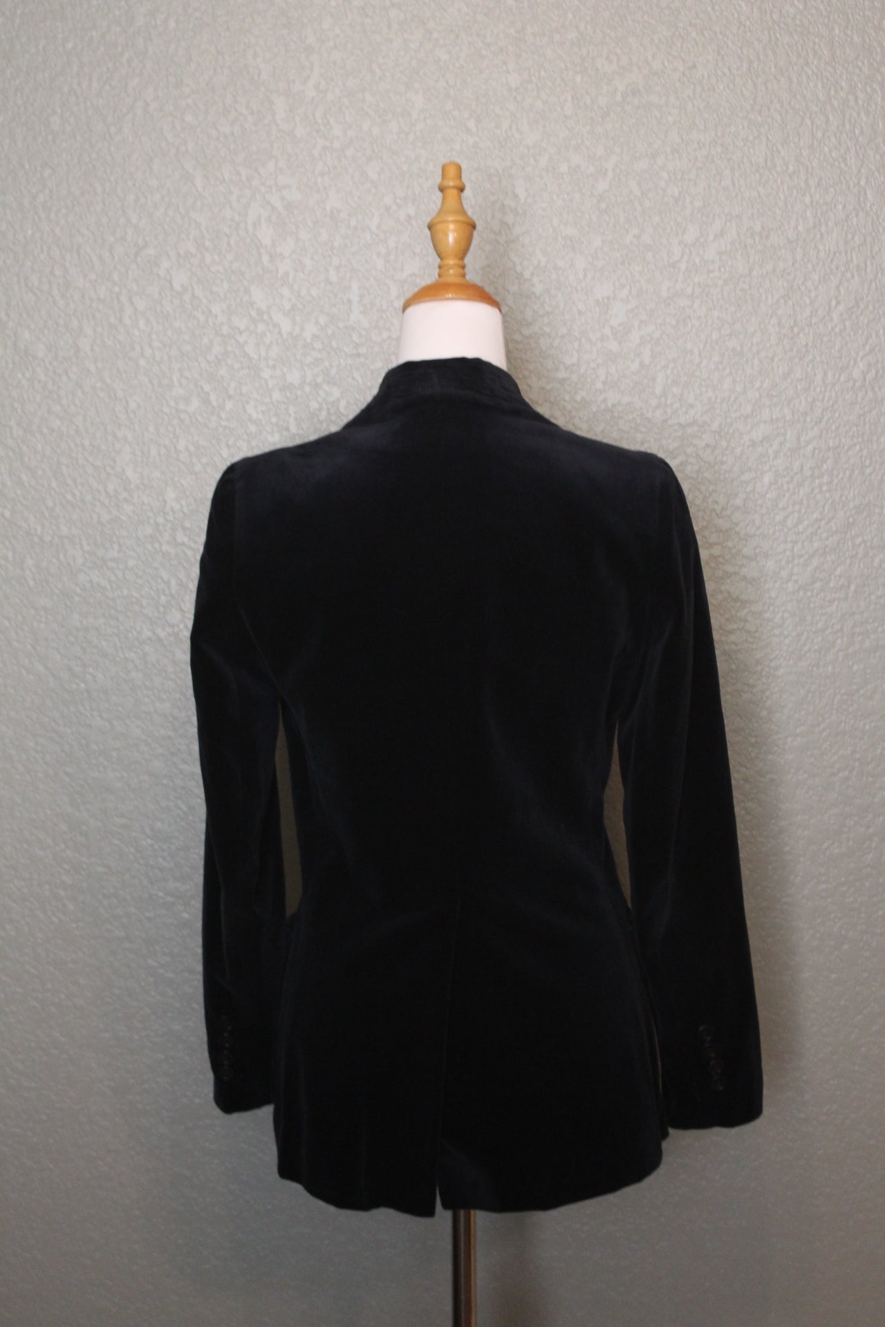 Navy Blue Velvet Jacket with Broach - SM