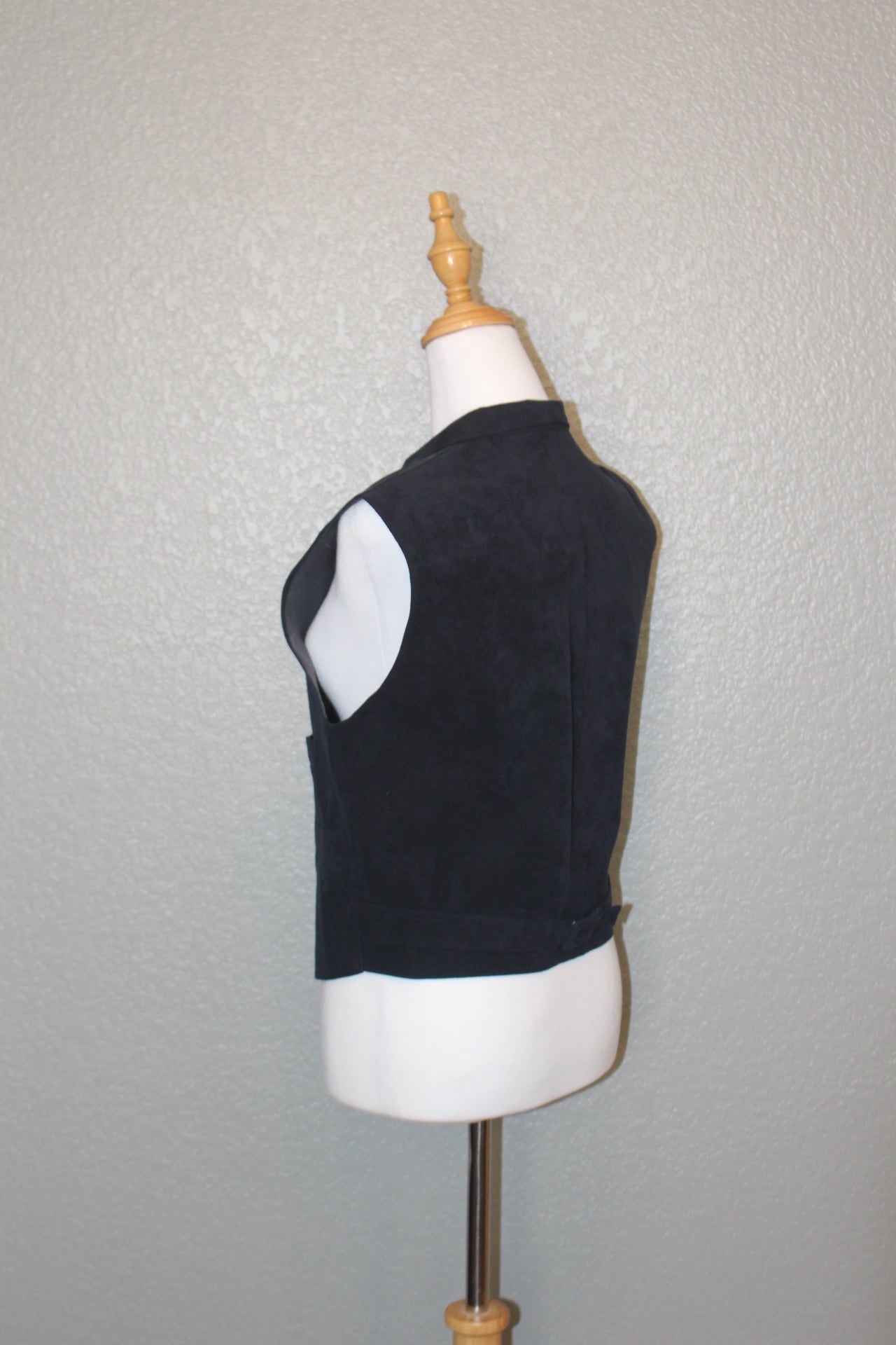 Navy Suede Vogue Designer Button Down Vest - Small (SM)