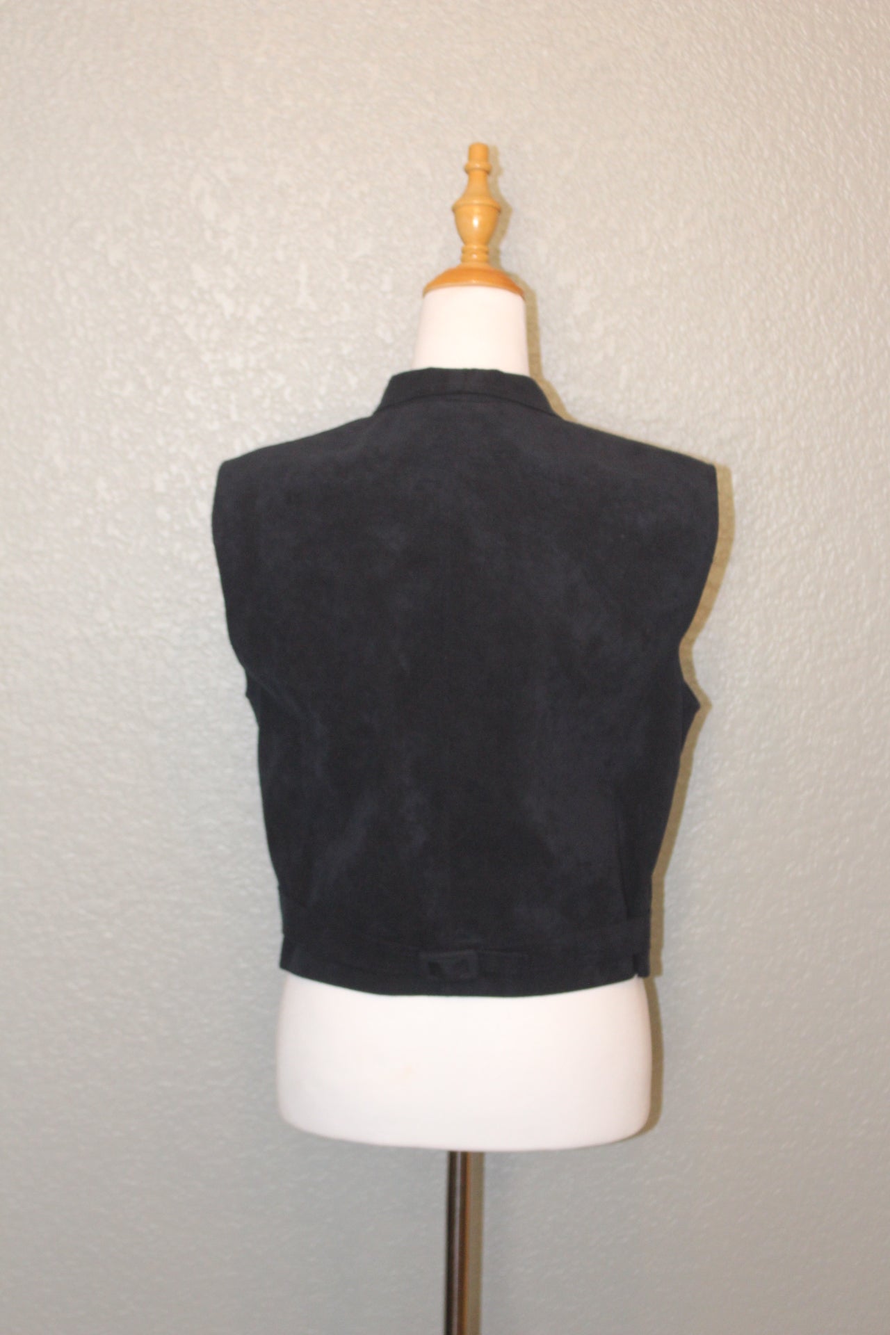 Navy Suede Vogue Designer Button Down Vest - Small (SM)