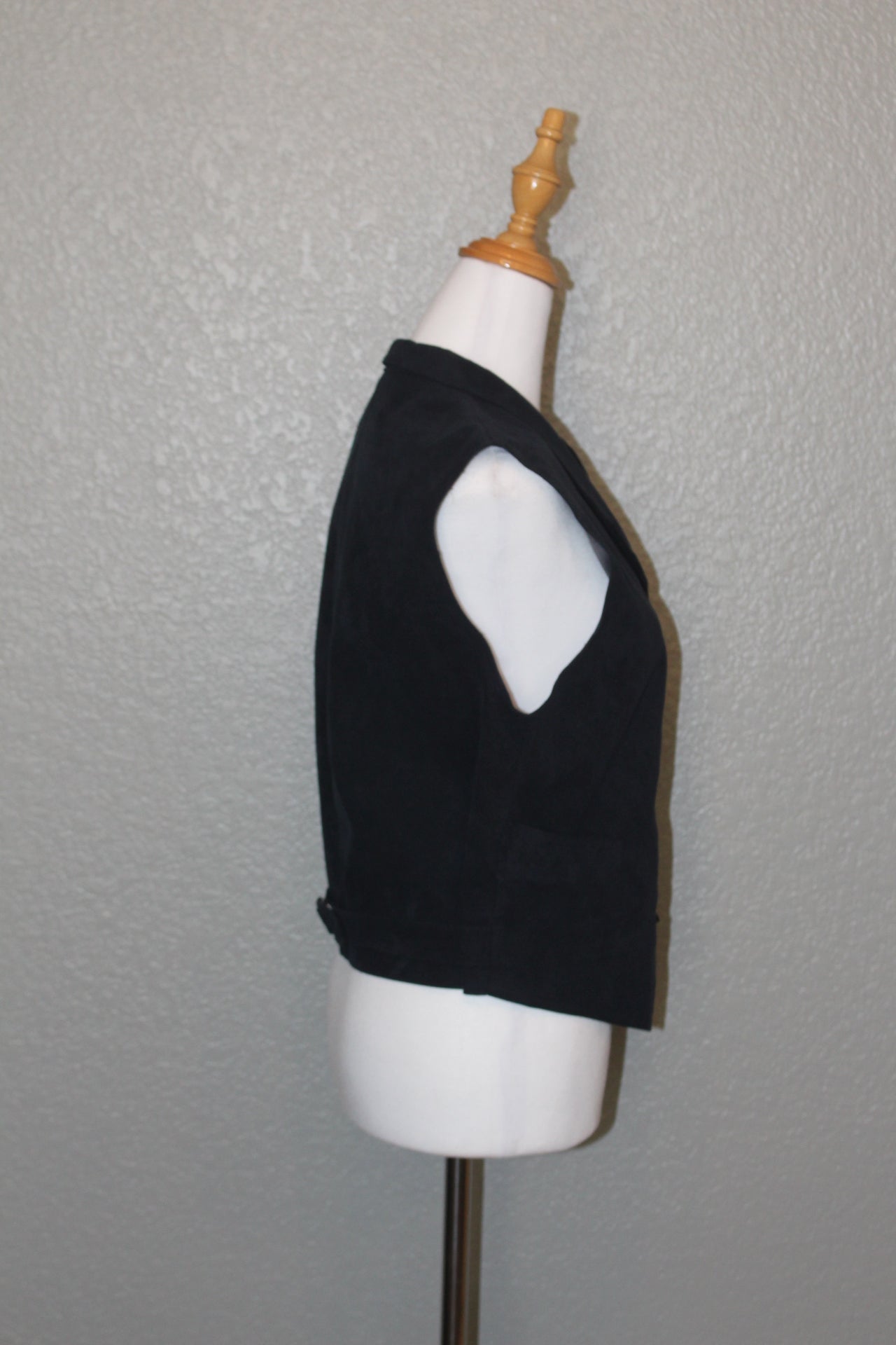 Navy Suede Vogue Designer Button Down Vest - Small (SM)