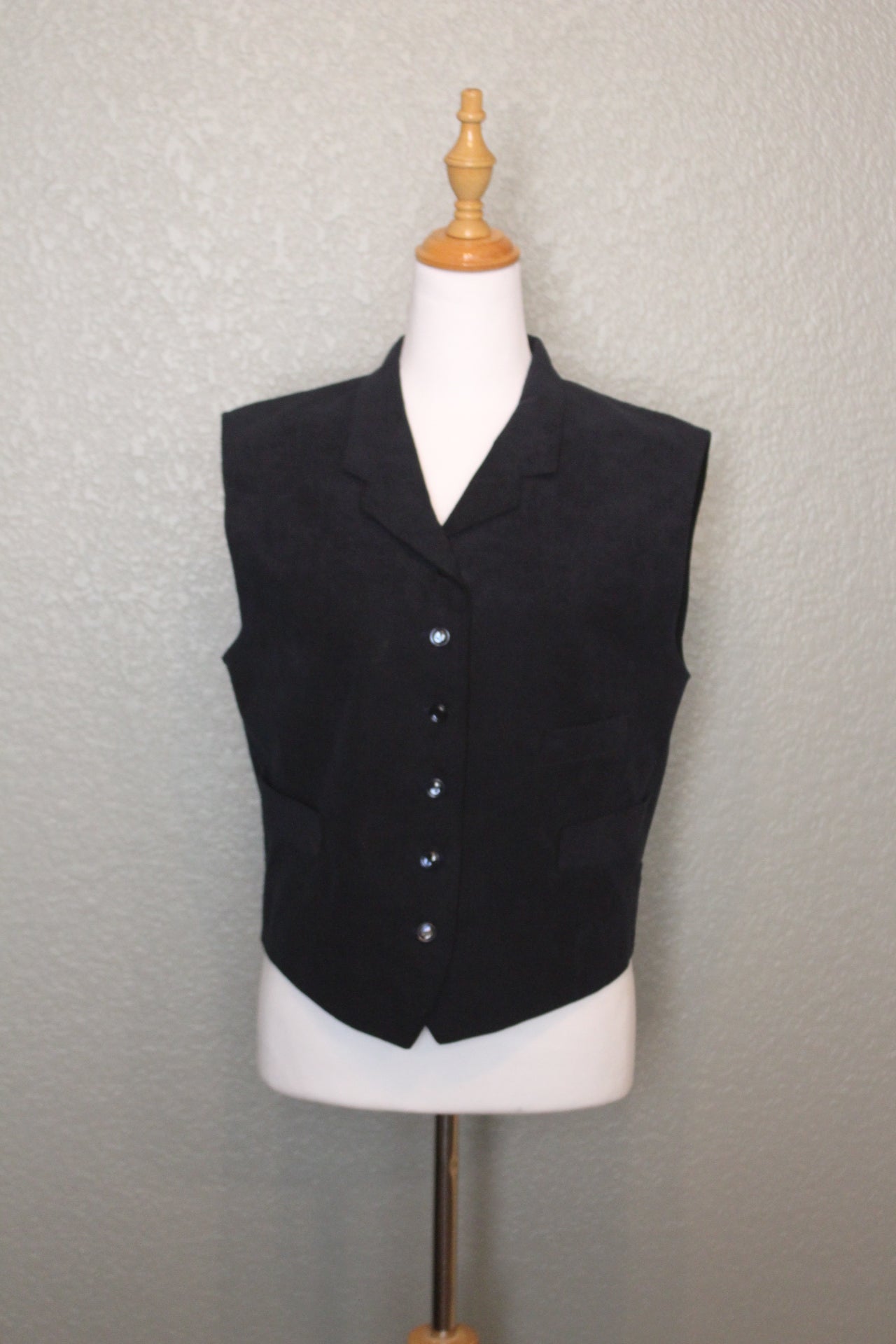 Navy Suede Vogue Designer Button Down Vest - Small (SM)