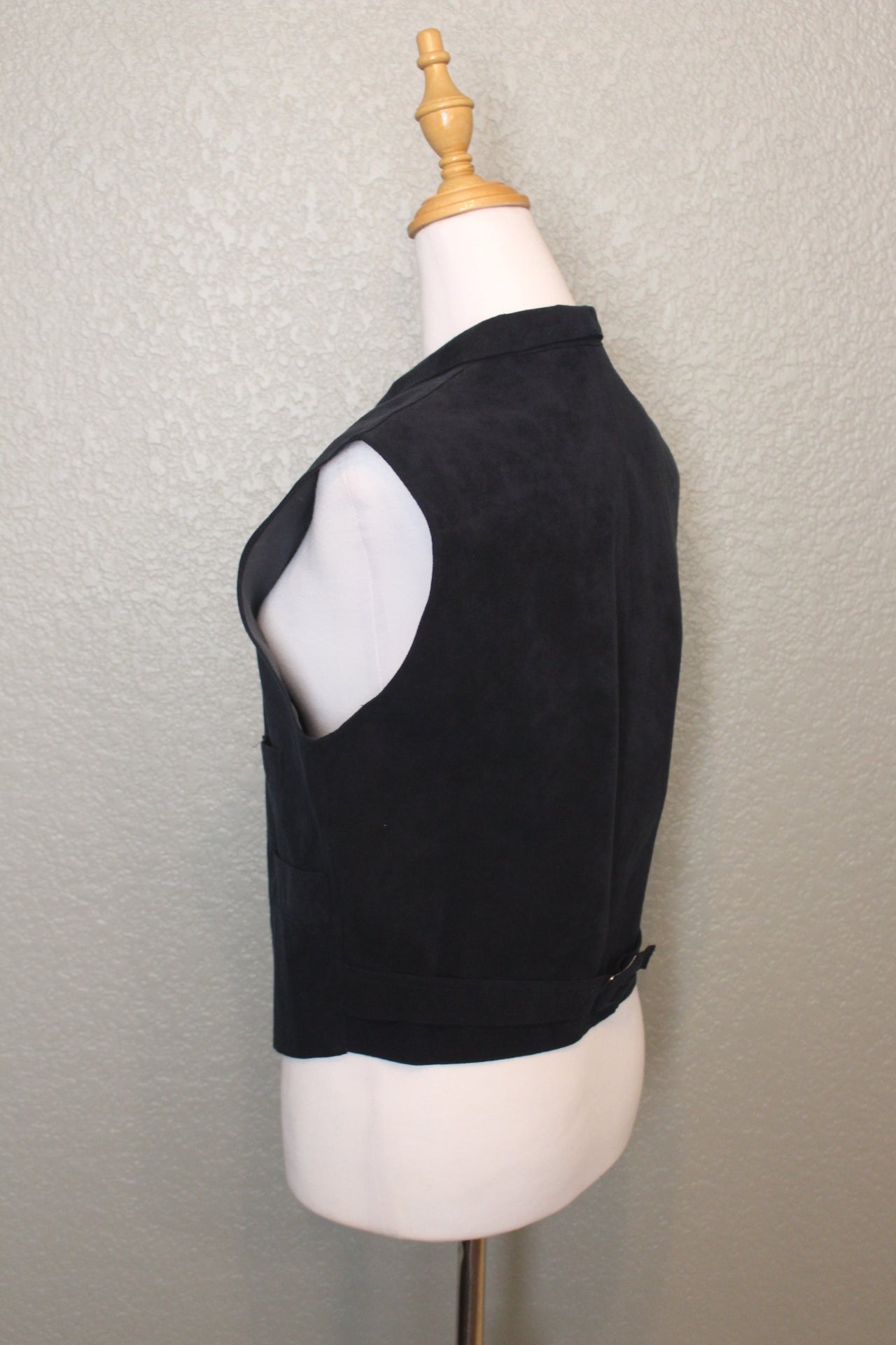 Navy Suede Vogue Designer Button Down Vest - Small (SM)