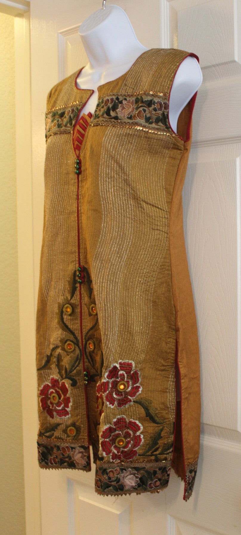 Beautiful Gold Indian Embroidered Dress with stitching