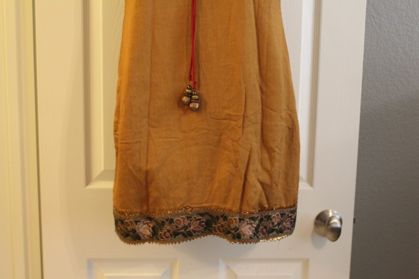 Beautiful Gold Indian Embroidered Dress with stitching