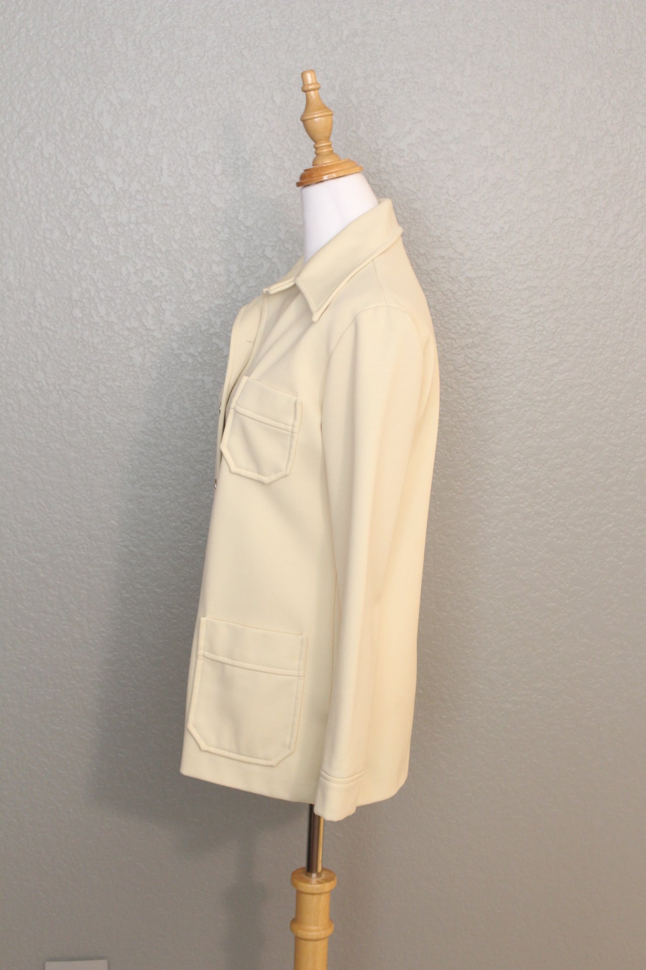 Creme Colored Cotton Long Sleeve 70's jacket