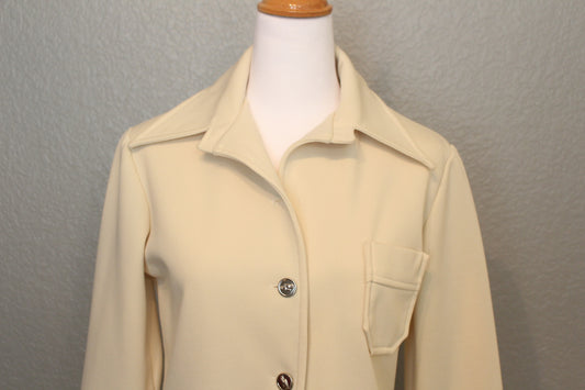 Creme Colored Cotton Long Sleeve 70's jacket