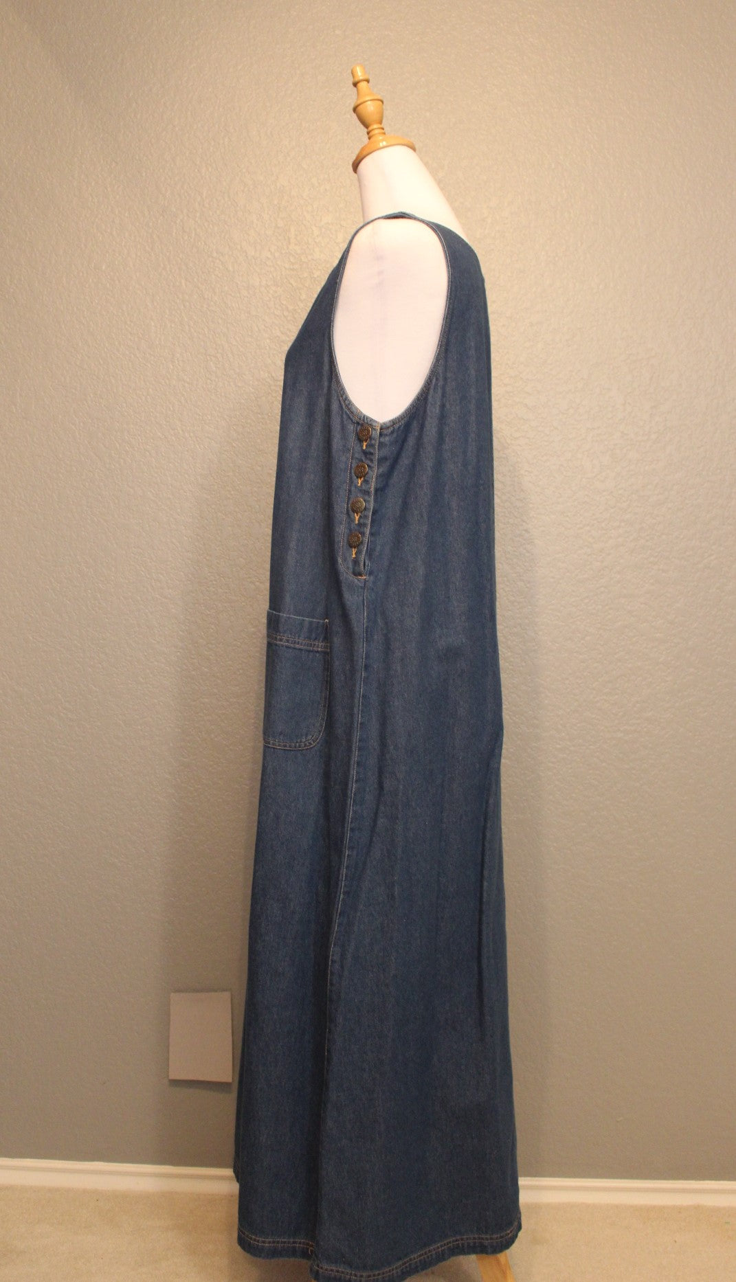 Susan Bistol Casual Blue Jean Sleeveless casual dress (Medium)