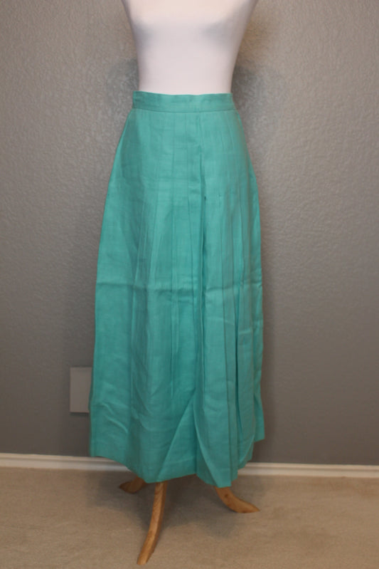 Liz Claiborne Teal Long Pleated Skirt - XS