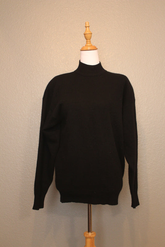 Vintage Neiman Marcus Black Long Sleeve Cashmere Sweater - Size Small (S)