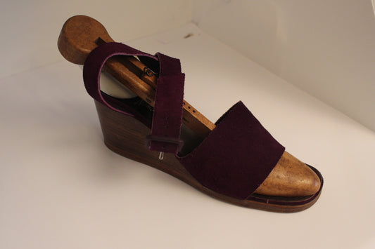 Purple Suede Strap Shoes made by Neiman Marcus. 6.5"