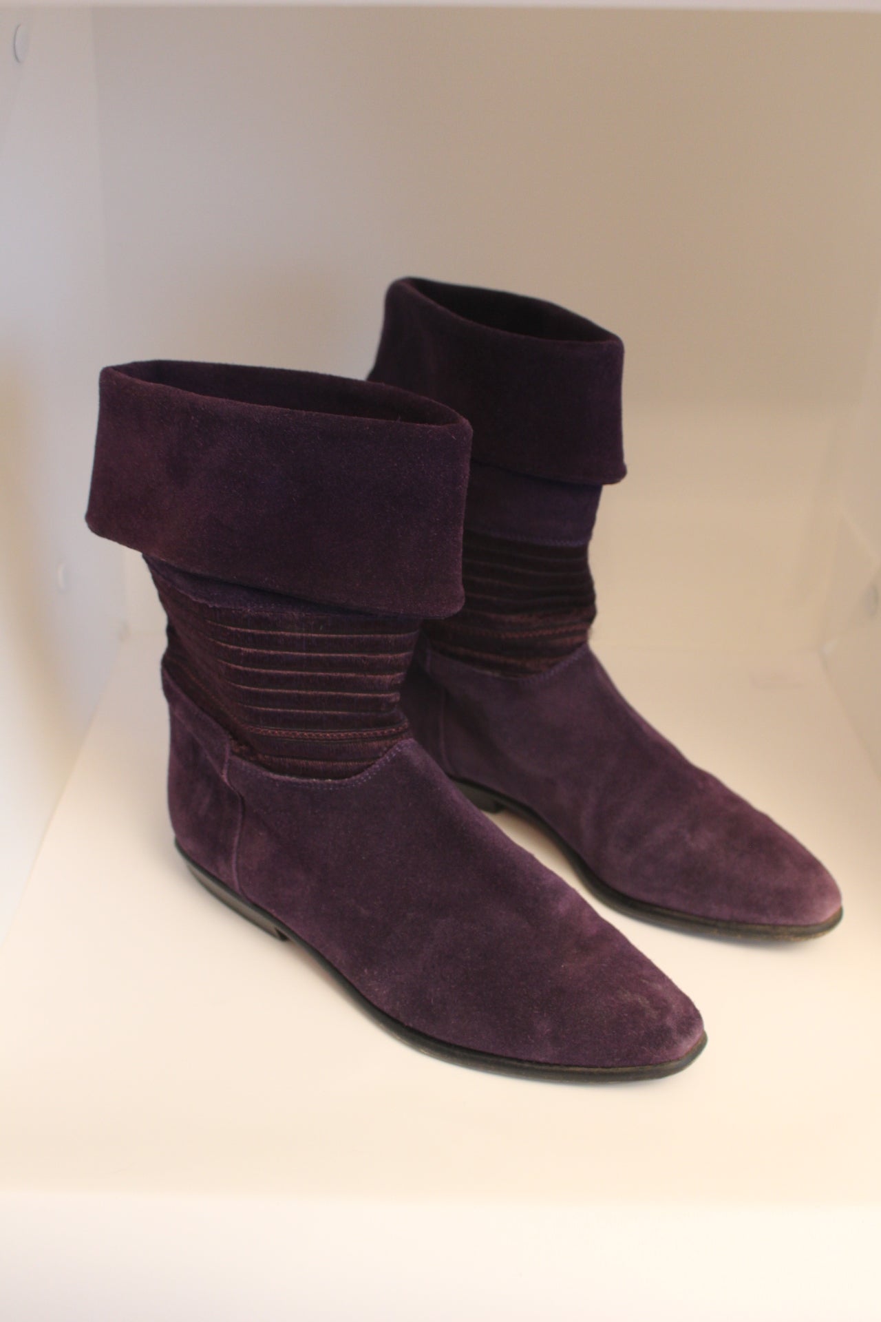 Purple Sueded Boots, Size 7