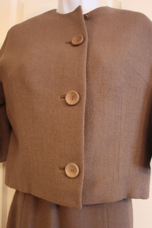 Cari Collette, The Smart Shop Designer Brown Wool Suit - Size XS
