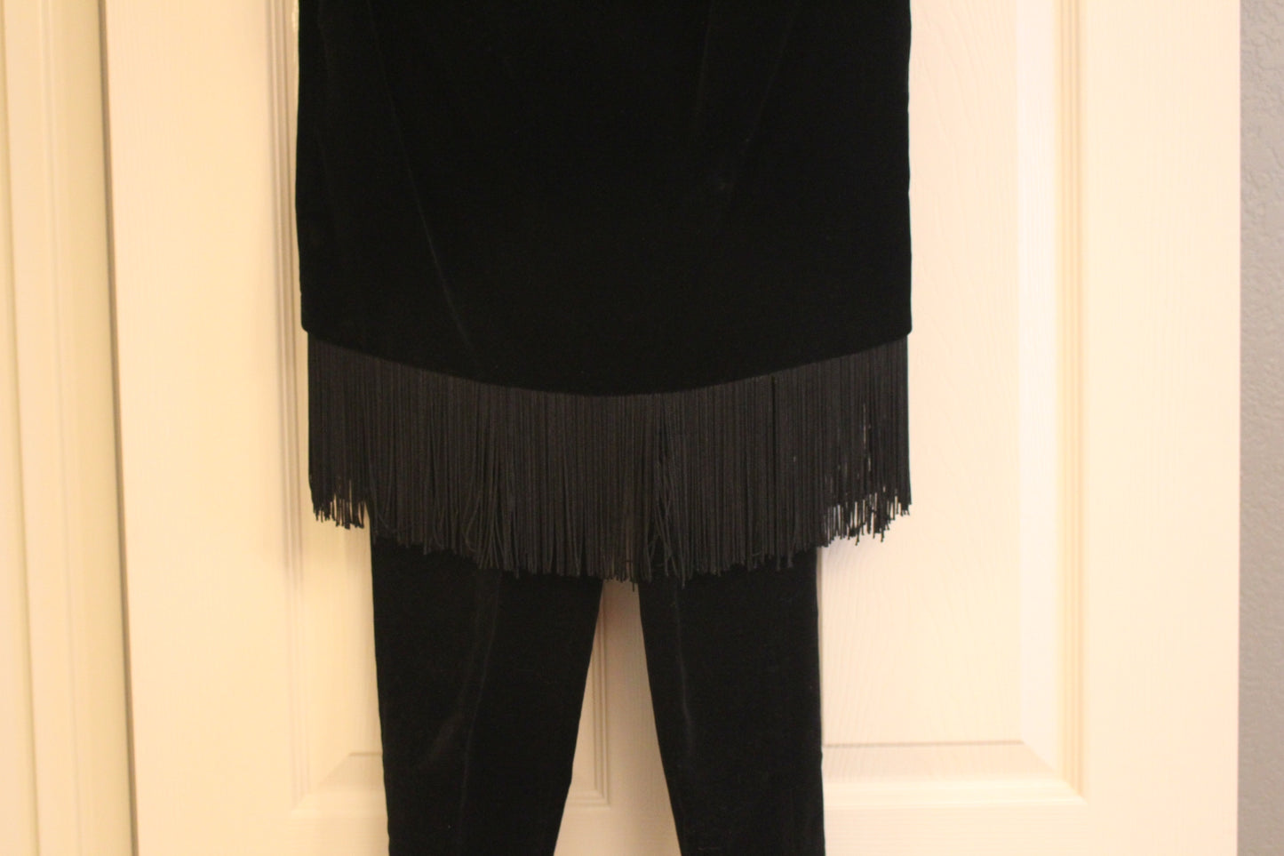 Black Velvet Dressy Sleeveless Shirt and Velvet Pants (XS/SM)