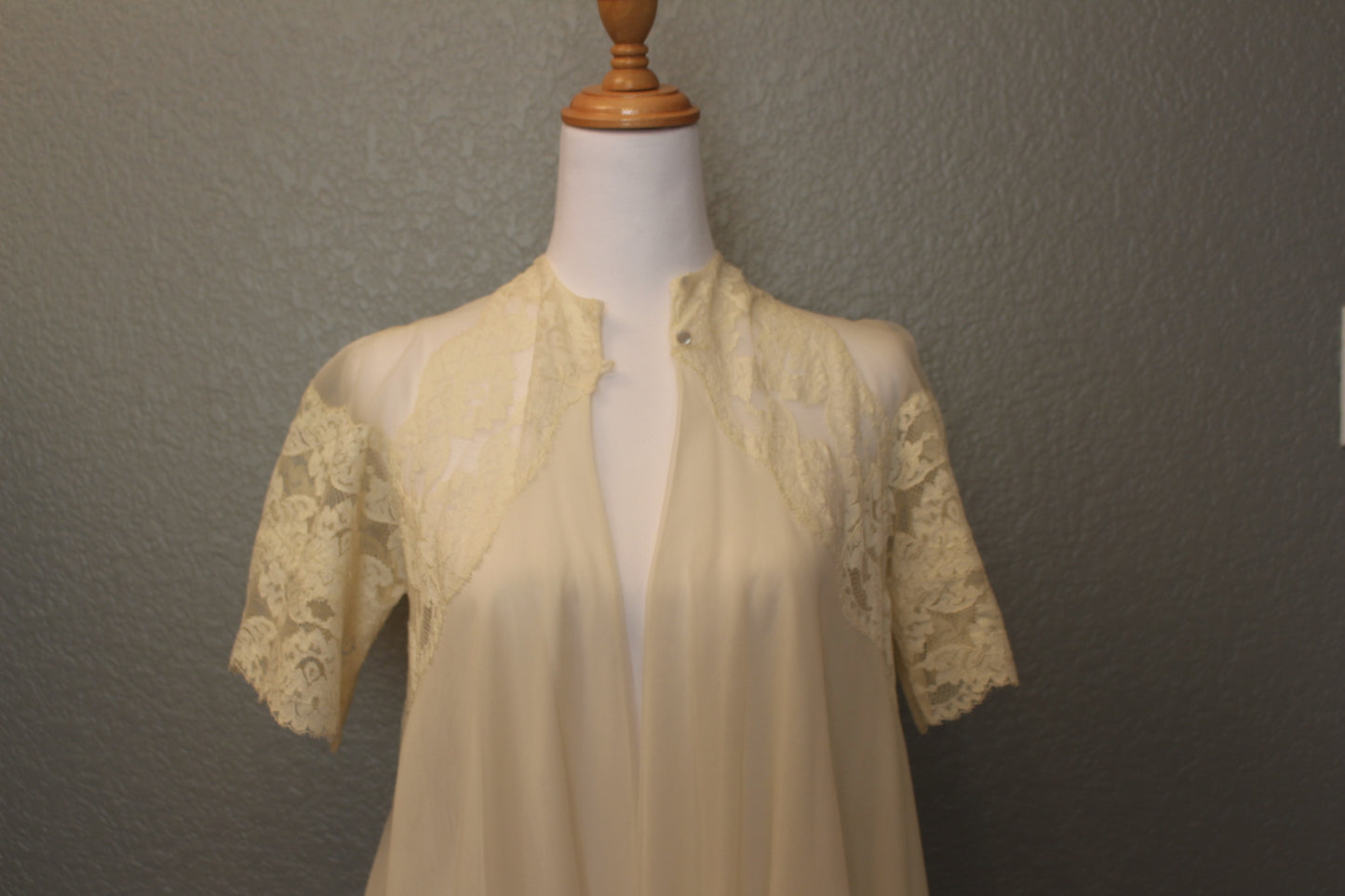 Negligee for Wedding Night, Lace, Beadded. Overlay Jacket and Gown