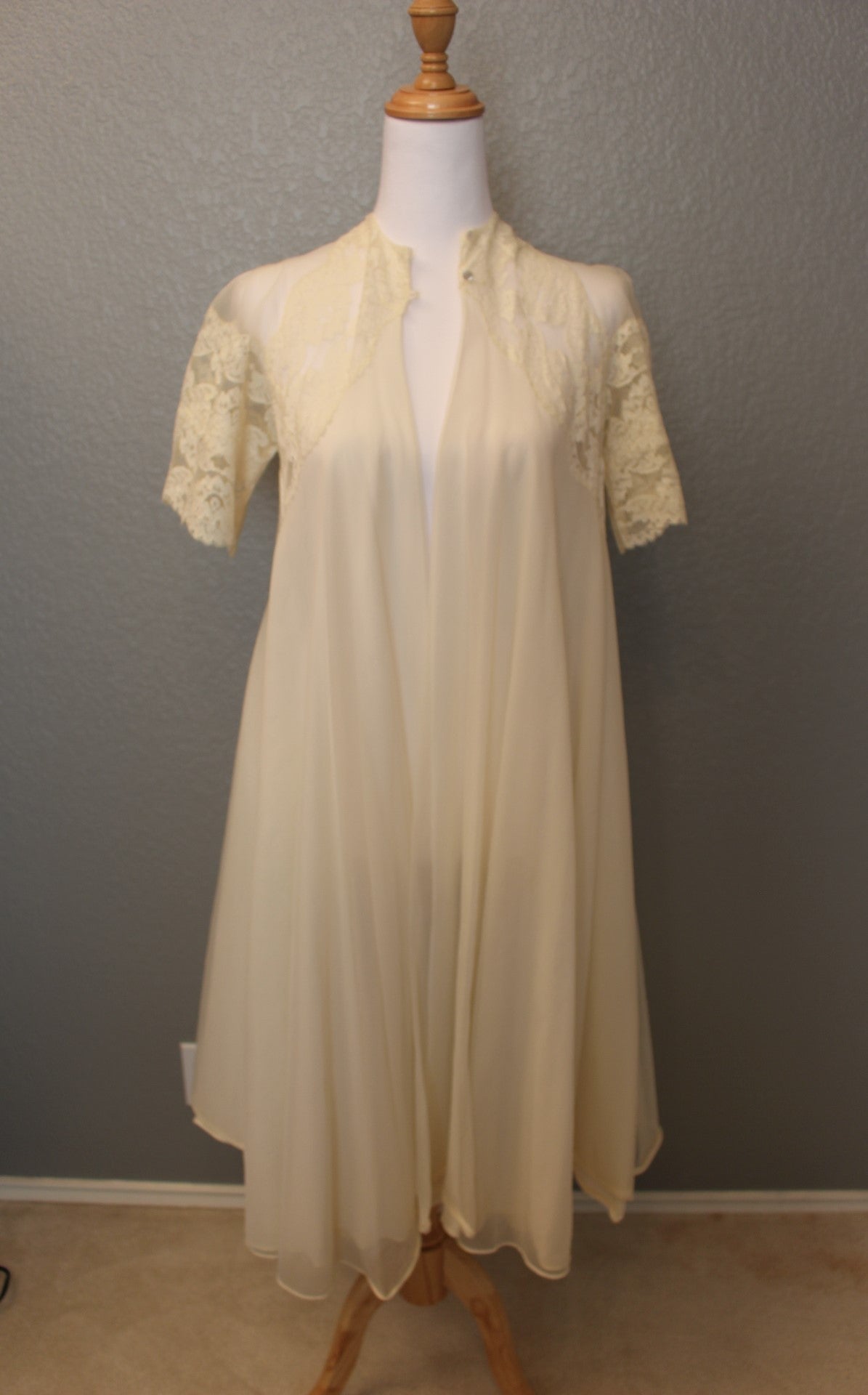 Negligee for Wedding Night, Lace, Beadded. Overlay Jacket and Gown