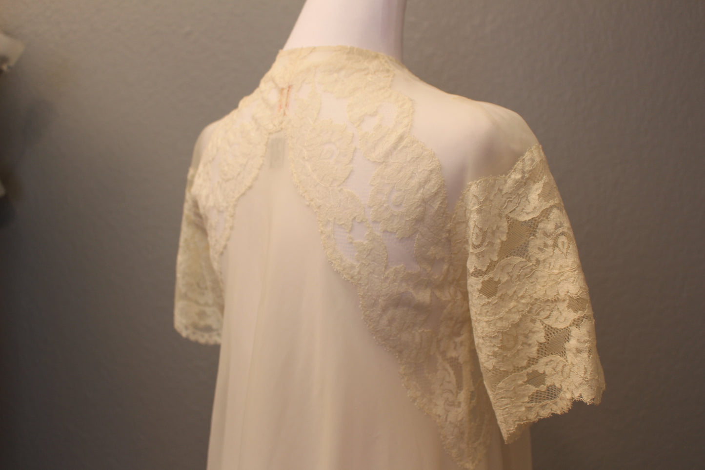 Negligee for Wedding Night, Lace, Beadded. Overlay Jacket and Gown