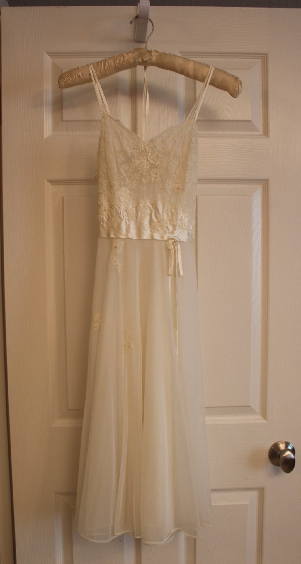 Negligee for Wedding Night, Lace, Beadded. Overlay Jacket and Gown