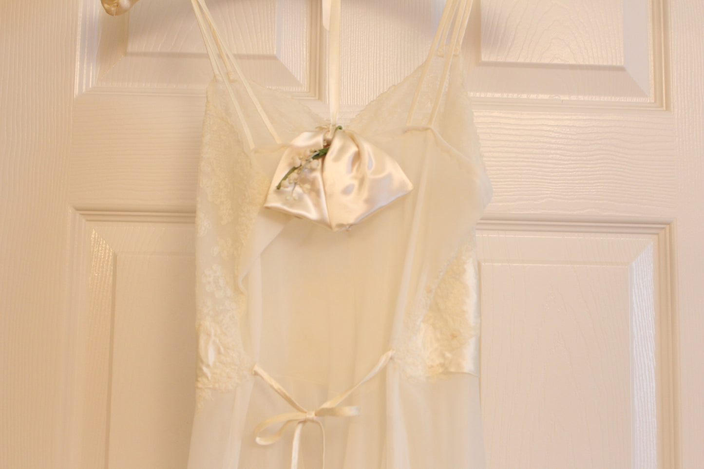 Negligee for Wedding Night, Lace, Beadded. Overlay Jacket and Gown