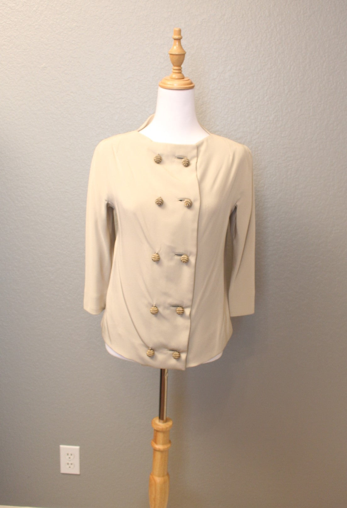 Sharp and Snazzy Light Gold Dress with Jacket