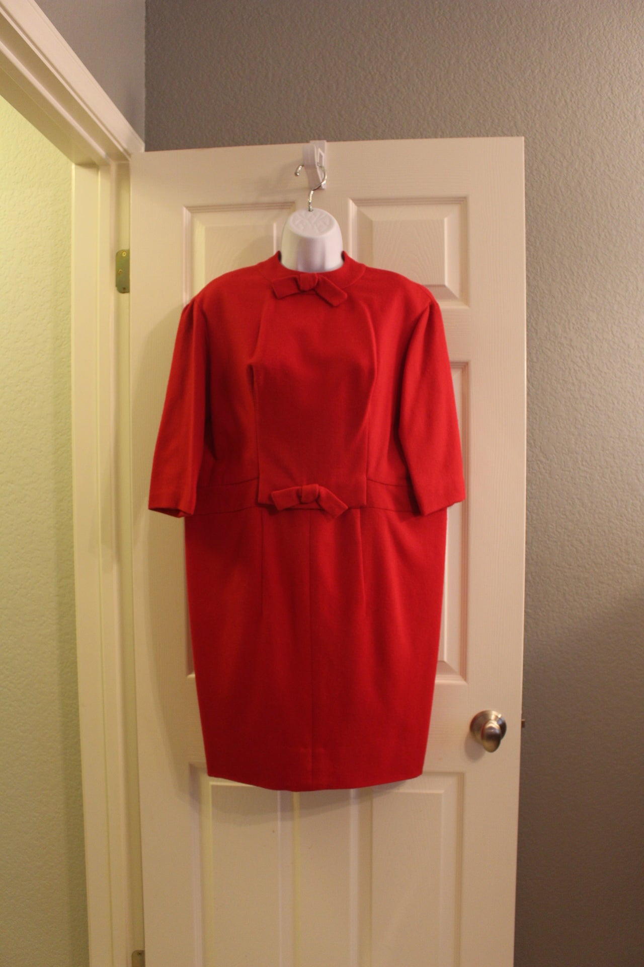 Dorene Fashions of NY Wool 50's Red Dress (SM)